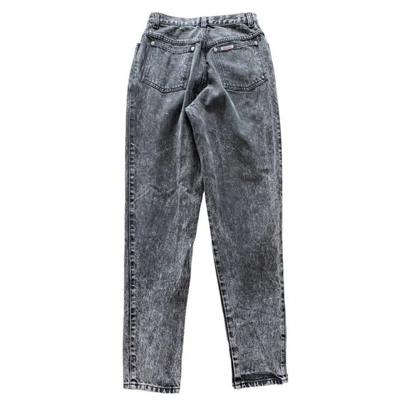 Vintage Sasson Women's Sz 8 80s Black Acid Wash High Rise High Waist Mom Jeans - Picture 2 of 7